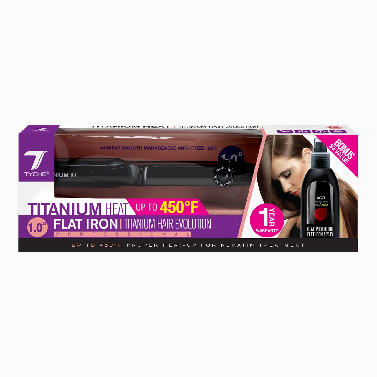 Tyche Titanium Heat 1.0” Flat Iron - Elevate Styles