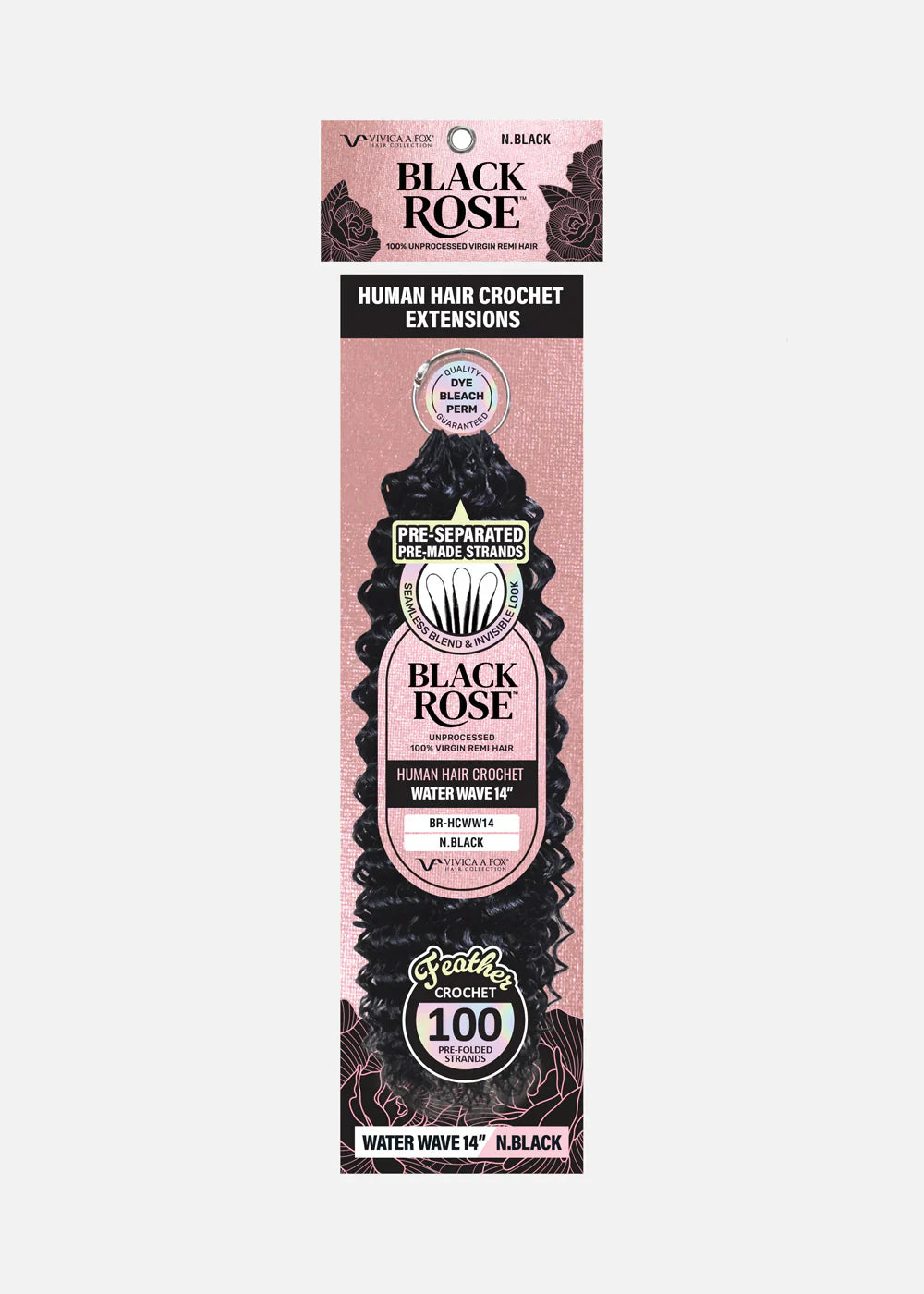 Vivica A. Fox Black Rose Feather Crochet 100% Unprocessed Virgin Remi Human Hair – Water Wave 14" - Elevate Styles