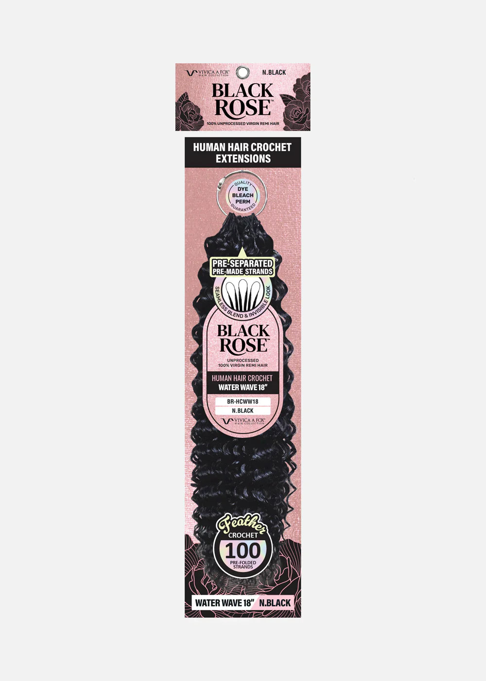 Vivica A. Fox Black Rose Feather Crochet 100% Unprocessed Virgin Remi Human Hair – Water Wave 18" - Elevate Styles