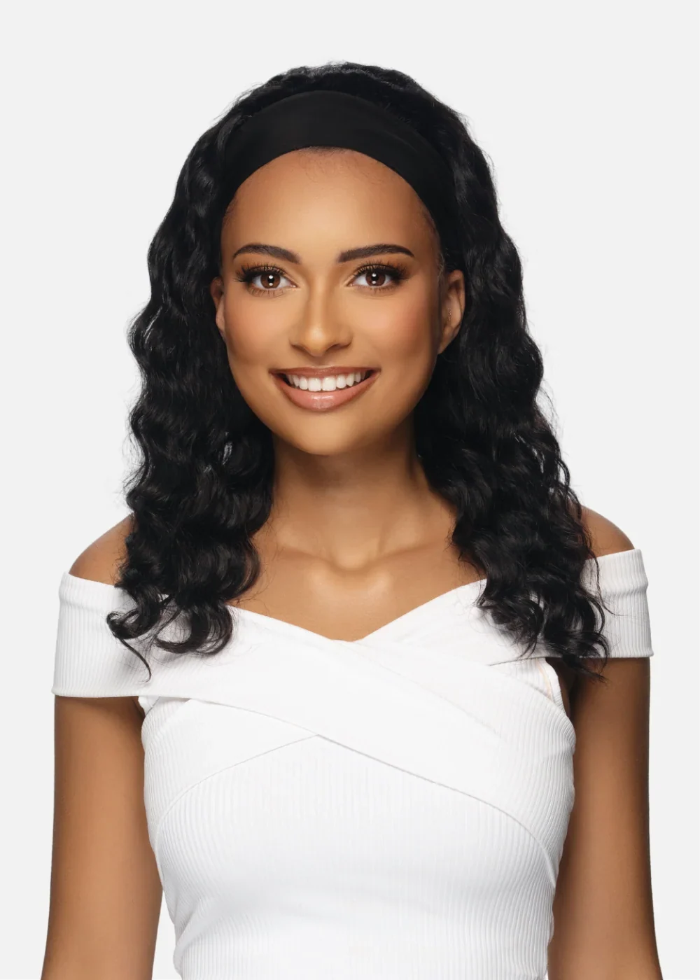 Black Rose 100% Human Hair Headband Wig Loose Deep 18" BRHB411/ Natural Black