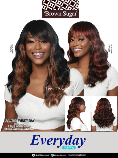 Mane Concept Brown Sugar Everyday Full Wig - Windy Day BSEV102 - Elevate Styles