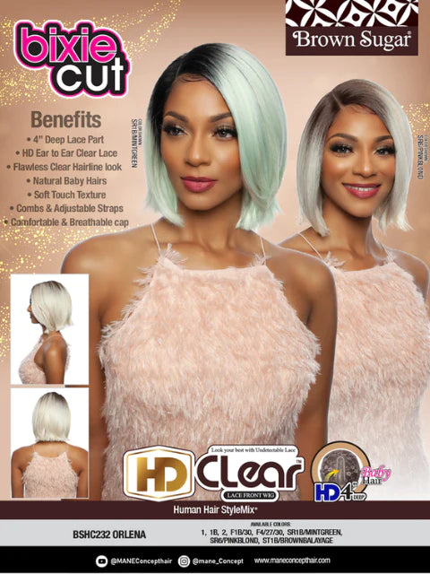 Mane Concept Brown Sugar 100% Human Hair Mix HD Clear Lace Wig BSHC232 Orlena - Elevate Styles