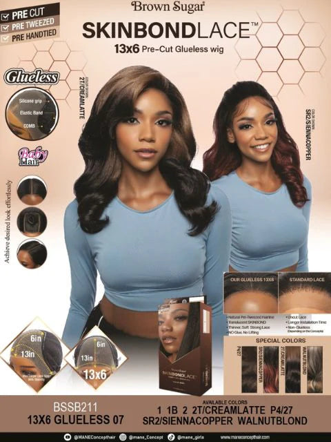 Mane Concept Brown Sugar Skin Blond Lace 13x6 Lace Front Wig Glueless07 BSSB211 - Elevate Styles