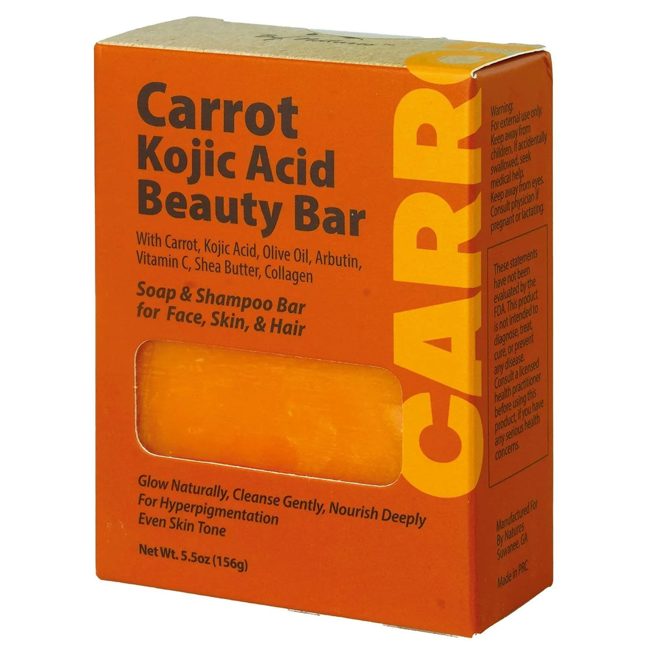 Carrot Kojic Acid Beauty Bar 5.5oz - Elevate Styles
