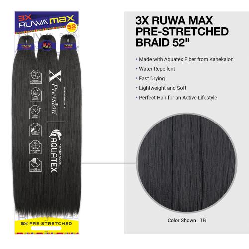 X-Pression RUWA MAX 3X Pre-Stretched Braid (52") - Elevate Styles