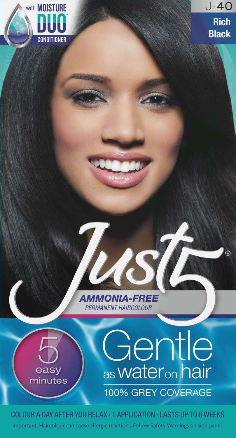 Just 5 Ammonia Free Permanent Hair Color J40 Rich Black - Elevate Styles