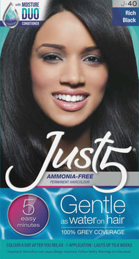 Thumbnail for Just 5 Ammonia Free Permanent Hair Color J40 Rich Black - Elevate Styles
