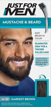 Thumbnail for Just For Men Mustache and Beard Color M 50 Darkest Brown