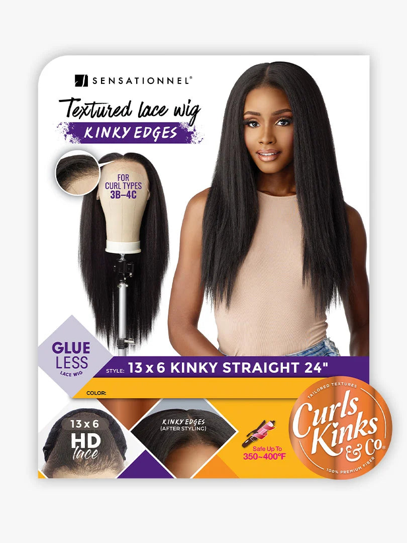 Sensationnel Curls Kinks & Co Kinky Edges 13x6 Kinky Kinky Straight 24" Lace Front Wig - Elevate Styles