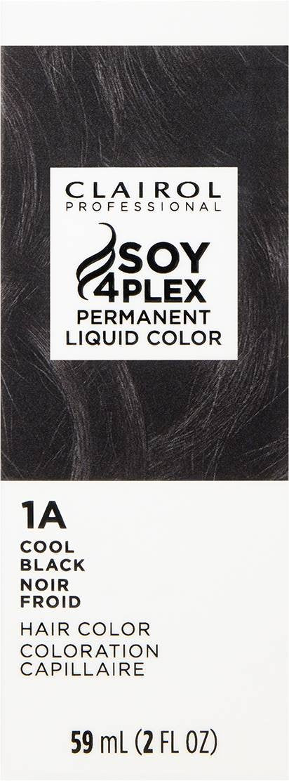 Clairol Professional Soy4Plex Permanent Liquid Color 1A Cool Black – 2 fl oz - Elevate Styles