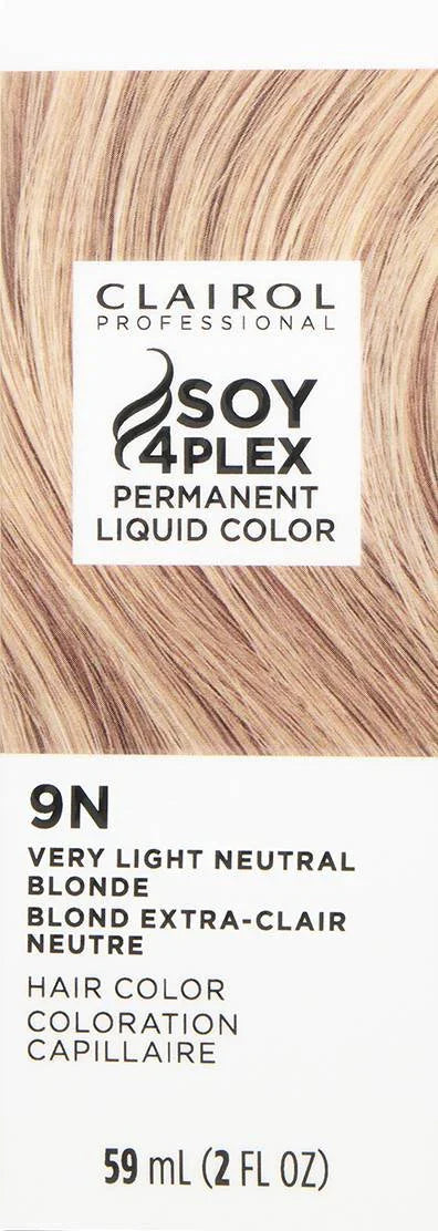 Clairol Professional Soy4Plex Permanent Liquid Color 9N Very Light Neutral Blonde – 2 fl oz - Elevate Styles