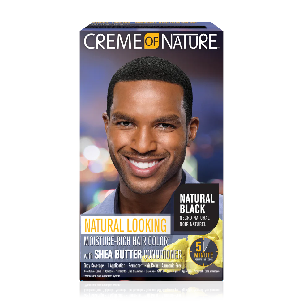 Creme of Nature Men’s Hair Color – Natural Black 1.0 (For Hair, Mustache & Beard)