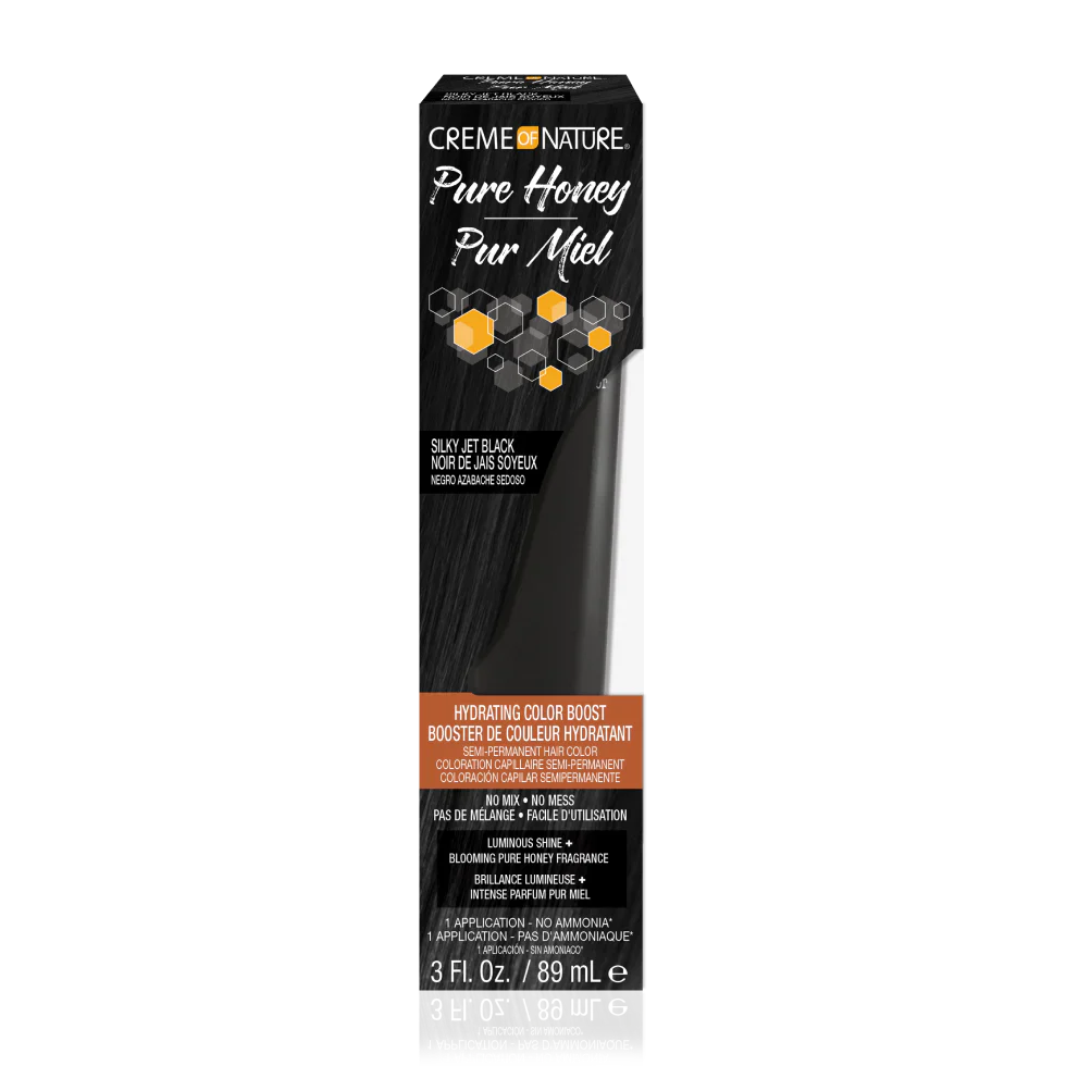Creme of Nature Pure Honey Hydrating Color Boost – Silky Jet Black 3 Fl. Oz. / 89 mL