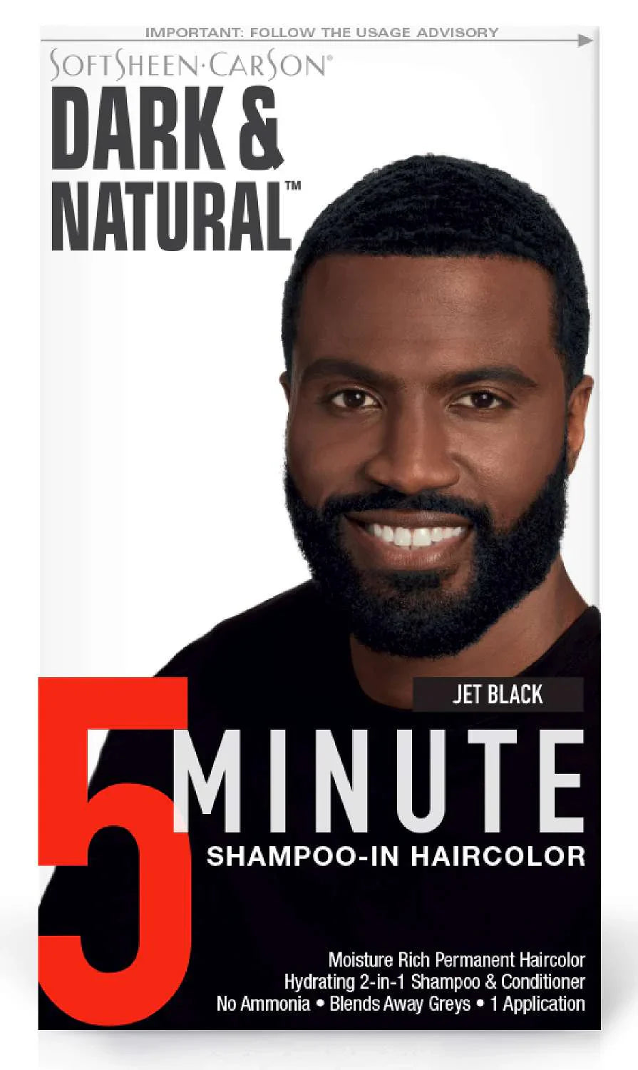 Dark and Natural 5 Minute Shampoo In Hair Color Jet Black - Elevate Styles