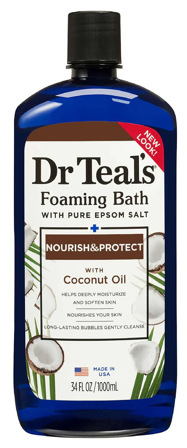 Dr Teal’s Foaming Bath with Pure Epsom Salt – Nourish & Protect with Coconut Oil 34 Oz - Elevate Styles