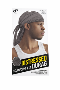 Thumbnail for Titan Distressed Comfort Fit Durag Deep Grey #11473 - Elevate Styles
