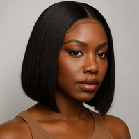 Thumbnail for Mac Queen Ways Wig 13x5 100 Percent Remy Human Hair Lace Front Wig Bob 12 Inch