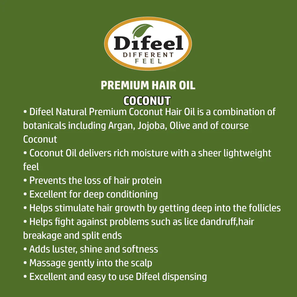 Difeel Coconut Premium Hair Oil 2.5 OZ - Elevate Styles