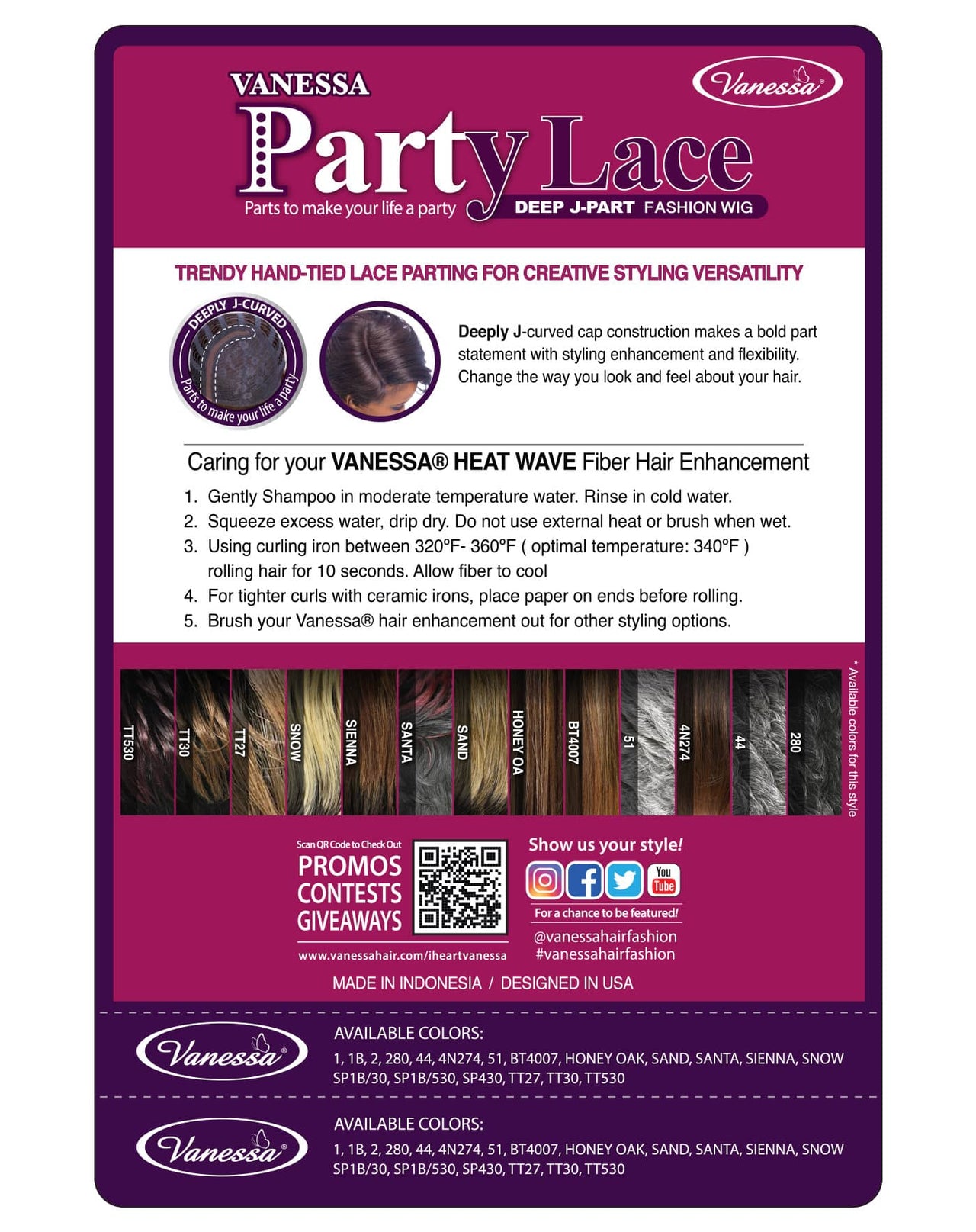 Vanessa Party Lace Deep J Part Wig DJ Alana