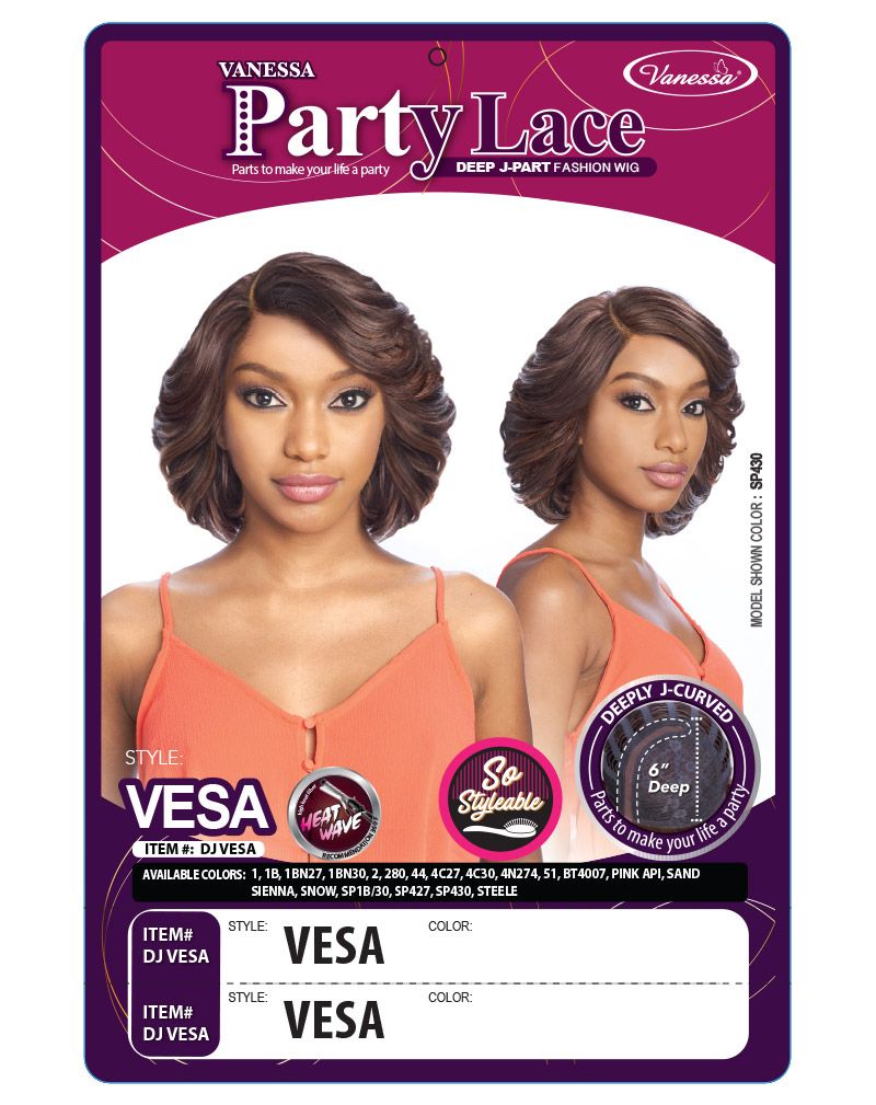 Vanessa Party Lace Deep J-Part Lace Wig Vesa