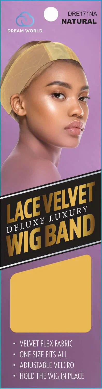 Dream World Lace Velvet Deluxe Wig Band – Natural Adjustable Grip - Elevate Styles