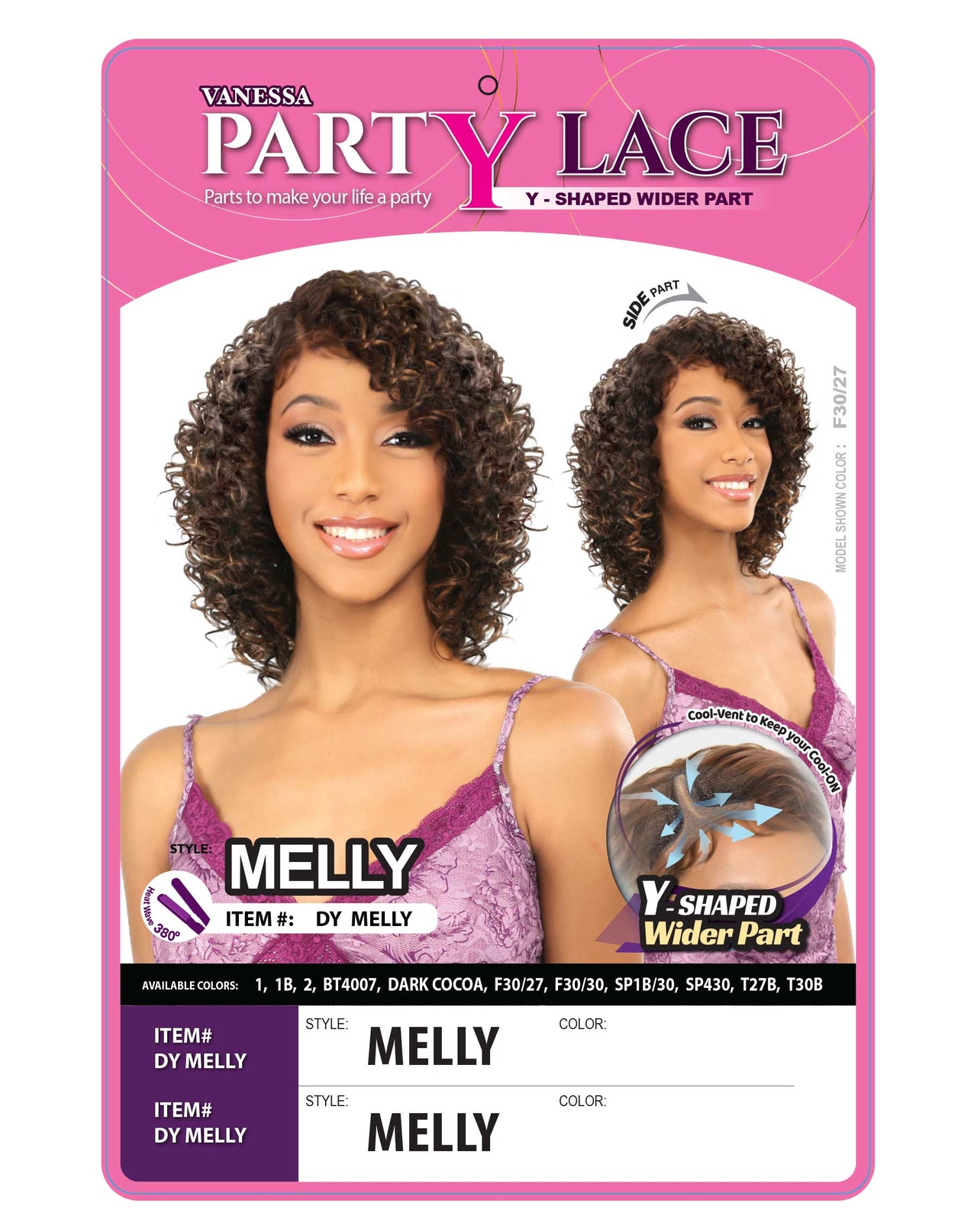 Vanessa Party Lace Y-Shaped Wider Lace Part Wig DY Melly