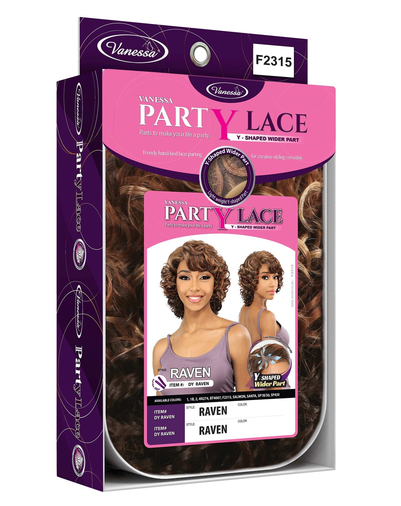 Vanessa Party Lace Y-Part Wig Raven