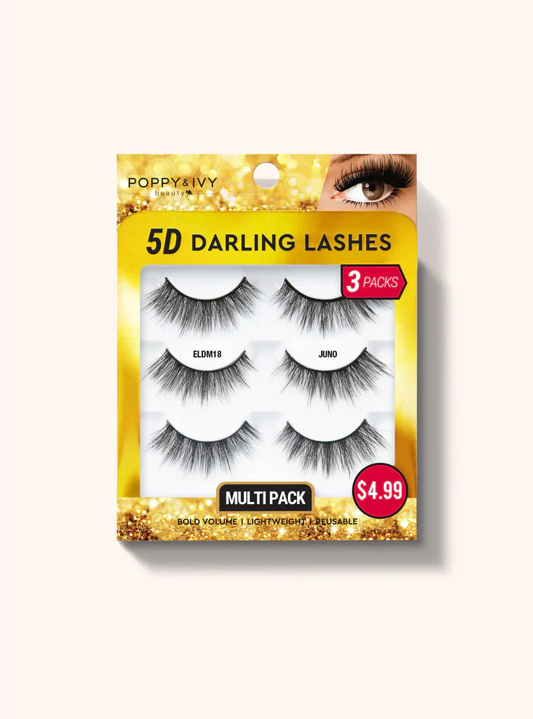 Poppy And Ivy 5D Darling Lashes Multi Pack ELDM18 Juno 3 Pack