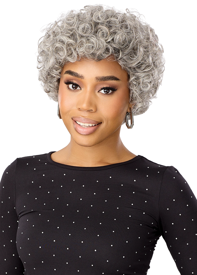 Outre Fab&Fly™ Gray Glamour 100% Unprocessed Human Hair Wig HH Marini QHFGMAI