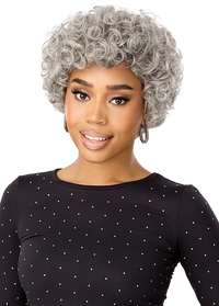 Thumbnail for Outre Fab&Fly™ Gray Glamour 100% Unprocessed Human Hair Wig HH Marini QHFGMAI