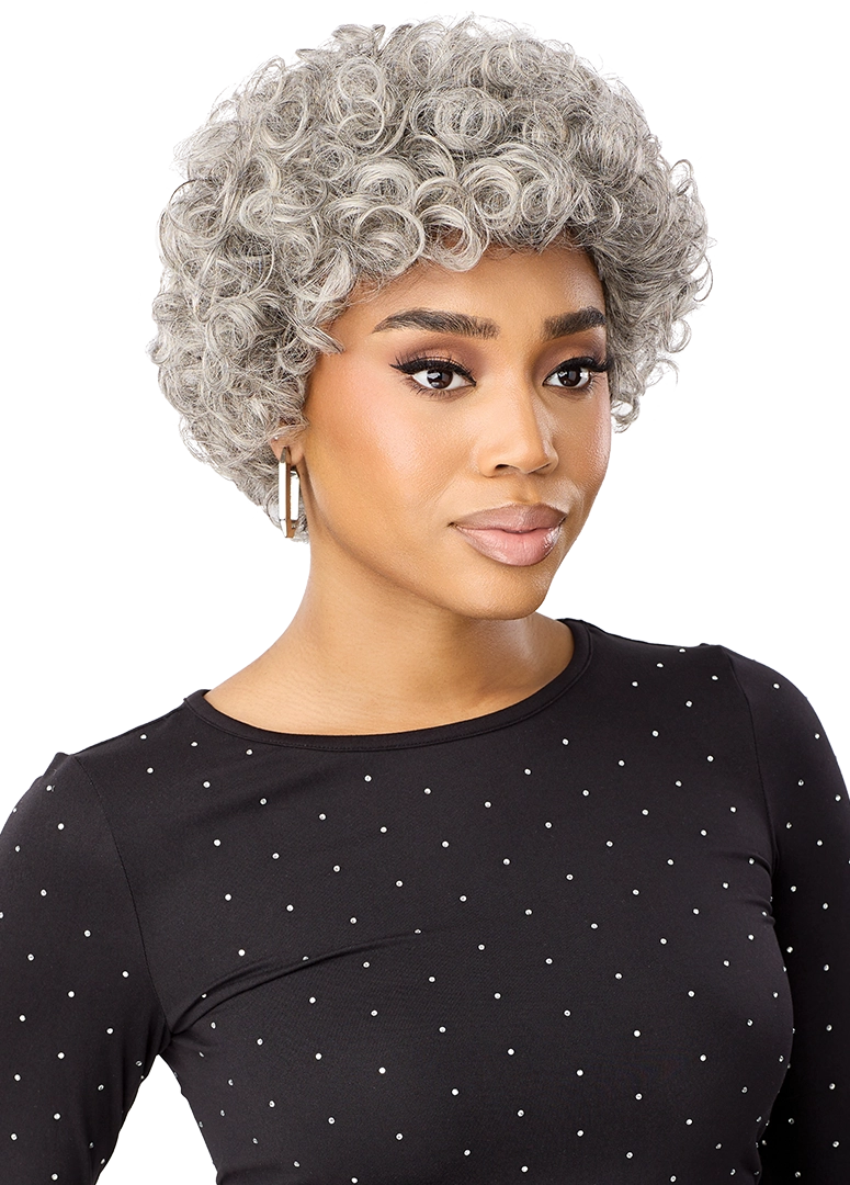Outre Fab&Fly™ Gray Glamour 100% Unprocessed Human Hair Wig HH Marini QHFGMAI
