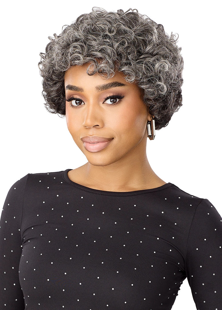 Outre Fab&Fly™ Gray Glamour 100% Unprocessed Human Hair Wig HH Marini QHFGMAI