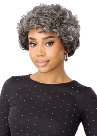 Thumbnail for Outre Fab&Fly™ Gray Glamour 100% Unprocessed Human Hair Wig HH Marini QHFGMAI
