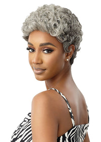 Thumbnail for Outre Fab&Fly™ Gray Glamour 100% Unprocessed Human Hair Wig HH-DINA - Elevate Styles