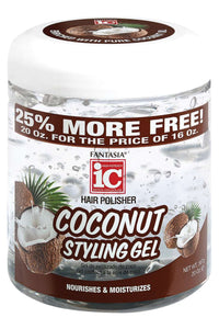 Thumbnail for Fantasia IC Hair Polisher Coconut Styling Gel – Extra Moisture 20 oz - Elevate Styles