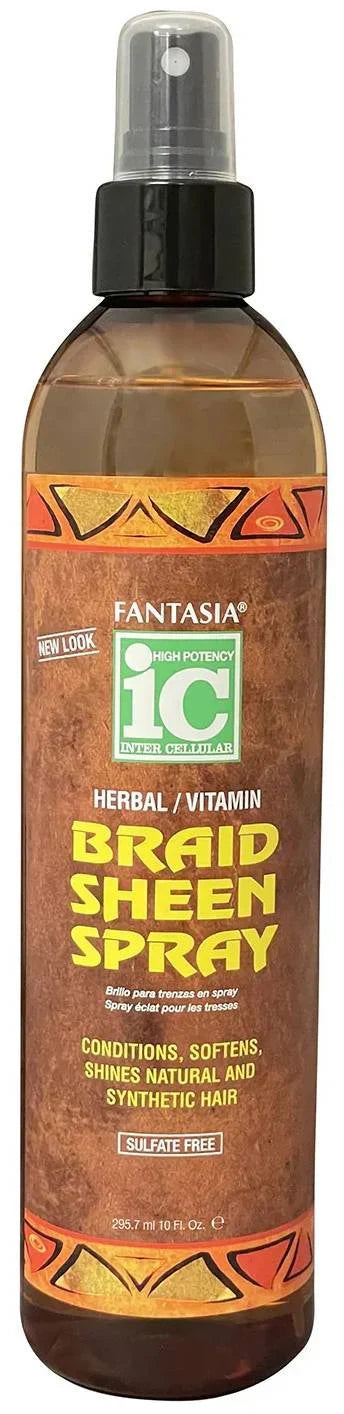 Fantasia IC Herbal & Vitamin Braid Sheen Spray – 10 fl. oz. (Sulfate-Free) - Elevate Styles