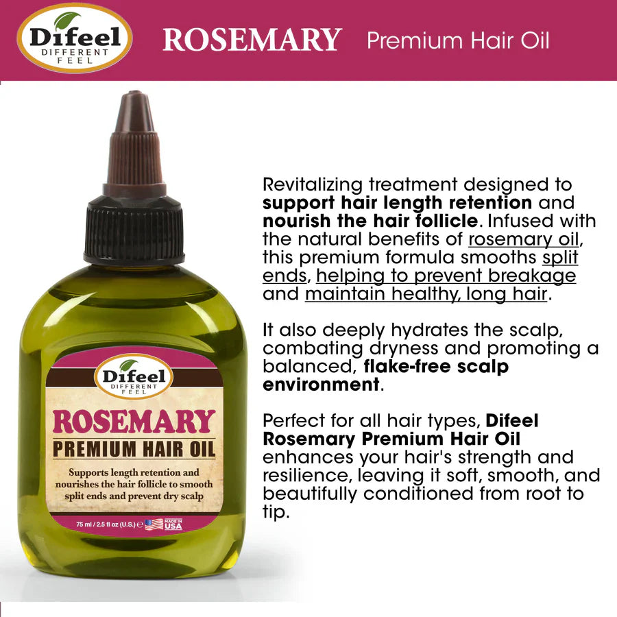 Difeel Rosemary Premium Hair Oil 2.5z - Elevate Styles
