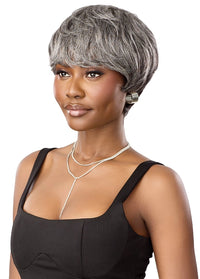 Thumbnail for Outre Fab&Fly™ Gray Glamour 100% Unprocessed Human Hair Wig HH Galina QHFGGAL