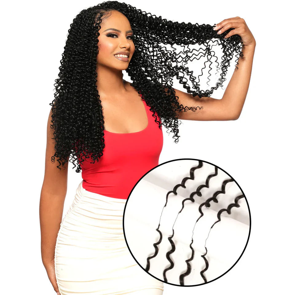 Beauty Elements Dominican Feather Line Invisible Crochet Hair – Water Curl 18"