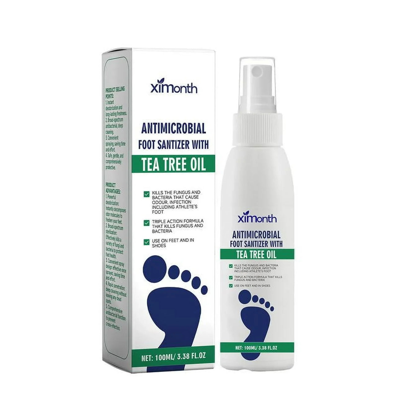 Ximonth Foot Spray with Tea Tree Oil Advanced Foot and Nail Care 8 oz - Elevate Styles
