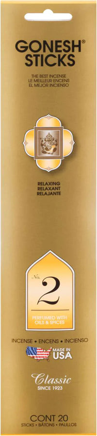 Thumbnail for Gonesh Classic Incense Sticks No. 2 – Oils & Spices Relaxing Scent (20 Pack) - Elevate Styles