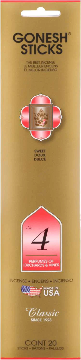 Gonesh Classic Incense Sticks No. 4 – Orchards & Vines Sweet Scent (20 Pack) - Elevate Styles