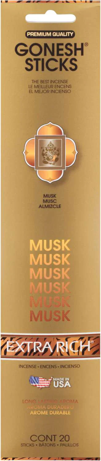 Gonesh Sticks Incense Extra Rich Musk 20 Sticks - Elevate Styles