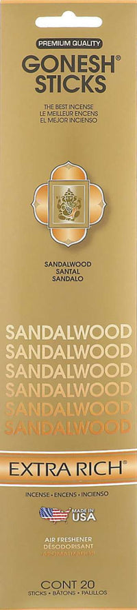 Thumbnail for Gonesh Sticks Incense Extra Rich Sandalwood 20 Sticks - Elevate Styles