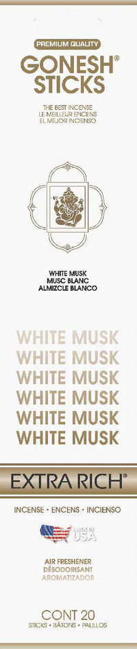 Thumbnail for Gonesh Sticks Incense Extra Rich White Musk 20 Sticks - Elevate Styles