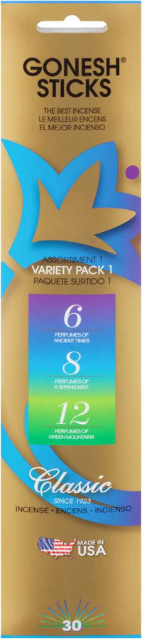 Thumbnail for Gonesh Sticks Incense Variety Pack 6/8/12 – 30 Sticks - Elevate Styles