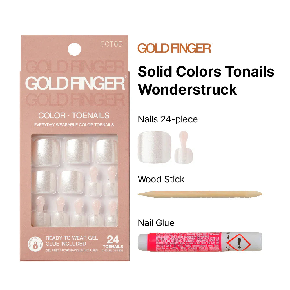 Gold Finger by Kiss Solid Color Ready-to-Wear Gel Toenails – Wonderstruck (GCT05)