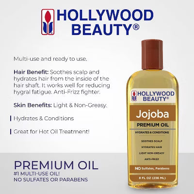 Hollywood Beauty Jojoba Premium Oil 8oz - Elevate Styles