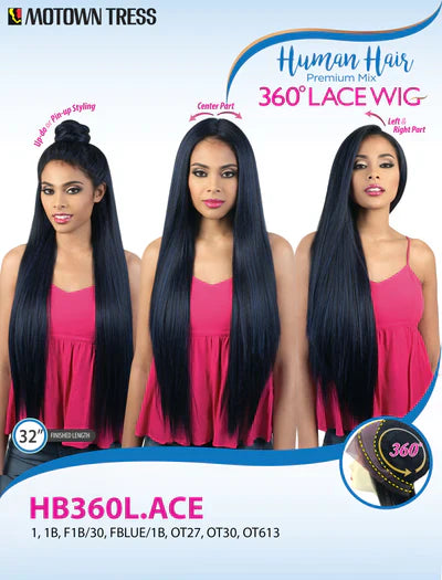 Motown Tress Human Hair Premium Mix 360 Lace Wig HB360L.ACE - Elevate Styles