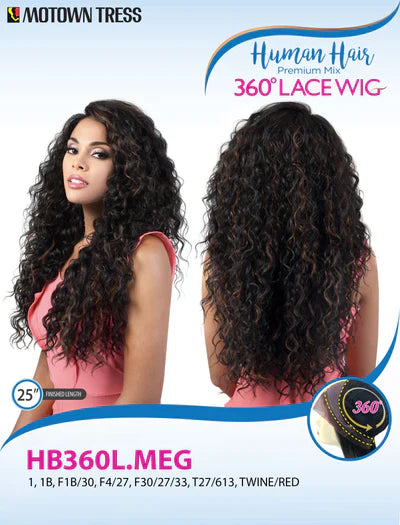 Motown Tress Human Hair Premium Mix 360 Lace Wig HB360L.MEG - Elevate Styles
